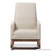 Baxton Studio Yashiya Mid Century Retro Modern Fabric Upholstered Rocking Chair Light Beige - B01AFODPO8