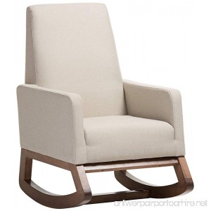 Baxton Studio Yashiya Mid Century Retro Modern Fabric Upholstered Rocking Chair Light Beige - B01AFODPO8