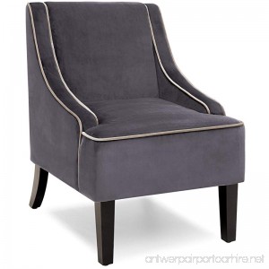 Best Choice Products Microfiber Accent Chair w/Tapered Wood Legs (Gray) - B075GZDZJB