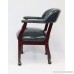 Boss Captain’s Chair In Burgundy Vinyl W/ Casters - B00166DR3Y