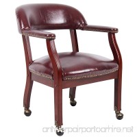 Boss Captain’s Chair In Burgundy Vinyl W/ Casters - B00166DR3Y