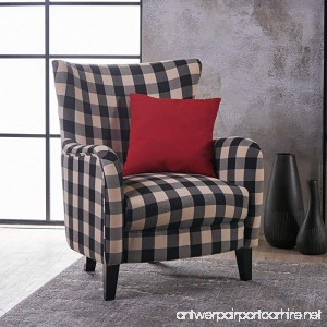 Christopher Knight Home 301061 Arador Fabric Club Chair Black/White Plaid - B07D89KHJY