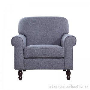 Divano Roma Furniture Mid Century Modern Fabric Living Room Armchair (Light Grey) - B01LVZ7ABN