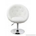 Duhome Elegant Contemporary Synthetic Leather Accent Chair Tufted Round Back Adjustable Swivel Cocktail Chair (White) - B075GZB2PQ
