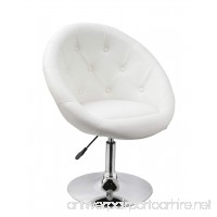Duhome Elegant Contemporary Synthetic Leather Accent Chair Tufted Round Back Adjustable Swivel Cocktail Chair (White) - B075GZB2PQ