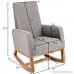 Giantex Upholstered Rocking Chair Modern High Back Armchair Comfortable Rocker Fabric Padded Seat Wood Base Gray - B07DLLZX5C