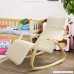 Haotian Comfortable Relax Rocking Chair with Foot Rest Design Lounge Chair Recliners Poly-cotton Fabric Cushion FST16-W White Color - B01AHJ0VTS