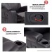 Mecor Heated Recliner Chair Bonded Leather Massage Chair with Control and Cup Holder for Living Room (Black) - B01DXBB0K6