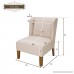 Merax Stylish Contemporary Upholstered Wingback Accent Chair with Solid Wood Legs (Beige) - B0773J5DK4