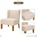 Merax Stylish Contemporary Upholstered Wingback Accent Chair with Solid Wood Legs (Beige) - B0773J5DK4
