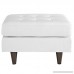 Modway Empress Mid-Century Modern Upholstered Leather Ottoman In White - B00RXULKFO