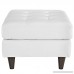 Modway Empress Mid-Century Modern Upholstered Leather Ottoman In White - B00RXULKFO