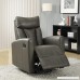 Monarch Specialties I 8087GY Charcoal Grey Bonded Leather Recliner Swivel Glider - B00QUE6VMG