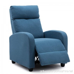 NOBPEINT Recliner Chair Blue Lounger Fabric Living Room Recliner Modern Recliner Sofa Seat Home Theater - B07DG21JHB