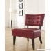 Roundhill Furniture Blended Leather Tufted Accent Chair with Oversized Seating Red - B00IJF9K1I