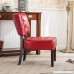 Roundhill Furniture Blended Leather Tufted Accent Chair with Oversized Seating Red - B00IJF9K1I