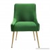 Tov Furniture The Beatrix Collection Modern Style Living Room Velvet Upholstered Side Chair Green - B06XJCDMVS