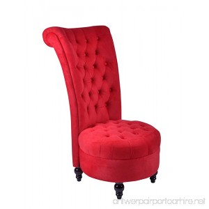 windaze Accent Chair Button Tufted High Back Cushioned Velvet Classic Sofa Couch Red - B07BDCFSSD