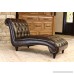 Abbyson® Mirabello Hand Rubbed Leather Chaise Brown - B00OORL1AI