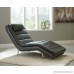 Ashley Furniture Signature Design - Goslar Contemporary Faux Leather Chaise - Gray - B07CRJNLRS