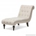 Baxton Studio Layla Mid-century Modern Light Beige Fabric Upholstered Button-tufted Chaise Lounge Light Beige - B019516ZHG