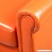 Christopher Knight Home 216739 Rolled Arm Leather Burnt Club Chair Orange - B07D8L1M33