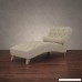 Cleo Natural Linen Indoor Chaise Lounge Chair Soft Foam Cushion with Elegant and Soft Diamond Design - B00XLDI55U