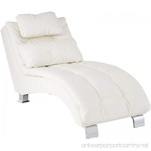 Coaster Contemporary White Faux Leather Living Room Chaise - B009Y04PAS
