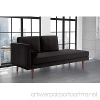 DHP Nola Mid Century Modern Upholstered Daybed and Chaise  Multifunctional and Versatile  Black Velvet - B0764JPWD6