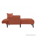 Divano Roma Furniture Modern Linen Fabric Recliner Futon Chaise Lounge - Futon Sleeper Single Seater (Orange) - B073X4S9V6