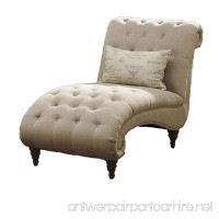 Emerald Home Hutton II Off White Chaise  with Pillows  Button Tufting  Nailhead Trim  And Turned Legs - B00RSN3DHE