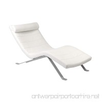 Eurø Style Gilda Leatherette Chaise Lounge Chair with Shiny Base  White - B007X6Y3D4