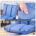 Harper&Bright Designs Adjustable 5-Position Folding Floor Chair Gaming Sofa Lounger Bed (Blue) - B07D753ZBY