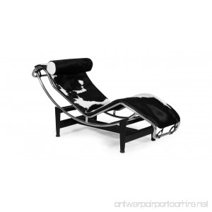 Kardiel Gravity Chaise Lounge Black & White Cowhide with matching pillow - B00PD73RBE