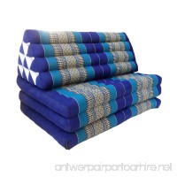 Leewadee XL Foldout Triangle Thai Cushion  79x30x3 inches  Kapok Fabric  Blue  Premium Double Stitched - B07797X9GQ