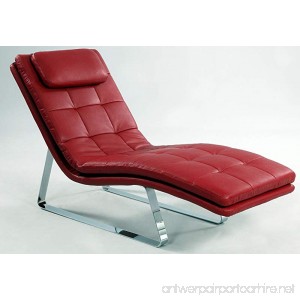 Milan Impala Red/Chrome Chaise Lounge Red - B06ZXTH2FF