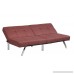 Novogratz Simon Futon Sofa Bed with Chrome Slanted Legs Mid-Century Modern Design Rich Marsala Linen - B01I6BTVJ0
