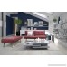 Novogratz Simon Futon Sofa Bed with Chrome Slanted Legs Mid-Century Modern Design Rich Marsala Linen - B01I6BTVJ0