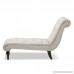 Rolled Chaise Lounge Chair Contemporary Mid Century Designed Modern Indoor Tufted Seat and Back Lounger (Beige) - B0764DDJZD