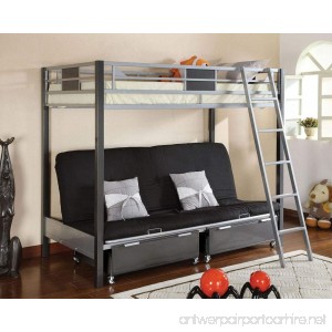 Contemporary Style Twin / Futon Bunk Bed with Twin Trundle - B009OJF5LM
