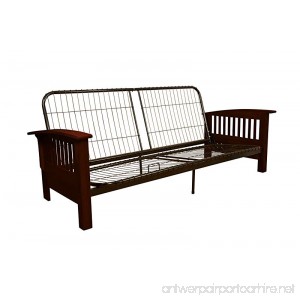 Epic Furnishings Brentwood Mission-Style Futon Sofa Sleeper Bed Frame Queen-size Mahogany Arm Finish - B013EAINPG
