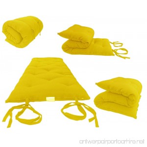 Brand New Yellow Traditional Japanese Floor Futon Mattresses 3thick X 30wide X 80long Foldable Cushion Mats Yoga Meditaion. - B003VQWKJ4
