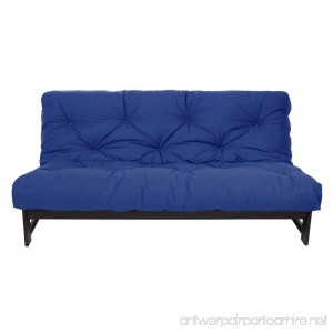 Mozaic Queen Size 6-inch Cotton Twill Futon Mattress Blue - B005QGZ74W