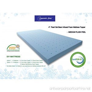 Ergonomic Sleep 4 Inch Gel Foam Mattress Topper Pad Twin - B01KLB4FD0