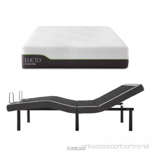 LUCID L300 Adjustable Bed Base with 12 Inch Latex Hybrid Mattress - Twin XL - B07B6VN4GK