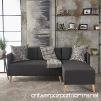 Andresen Mid Century Modern Muted Dark Grey Fabric Chaise Sectional - B074N7SLCM