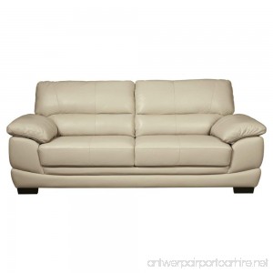 Ashley Furniture Signature Design - Fontenot Contemporary Leather Sofa - Cream - B07BNY7187