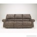 Ashley Furniture Signature Design - Oberson Manual Recliner Sofa - Pull Tab Reclining - Gunsmoke - B01F8MB6RK