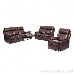 BestMassage Loveseat Chaise Reclining Couch Recliner Sofa Chair Leather Accent Chair Set - B0794YWHP9
