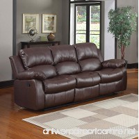 Bonded Leather Double Recliner Sofa Living Room Reclining Couch (Brown) - B072BC81ZR